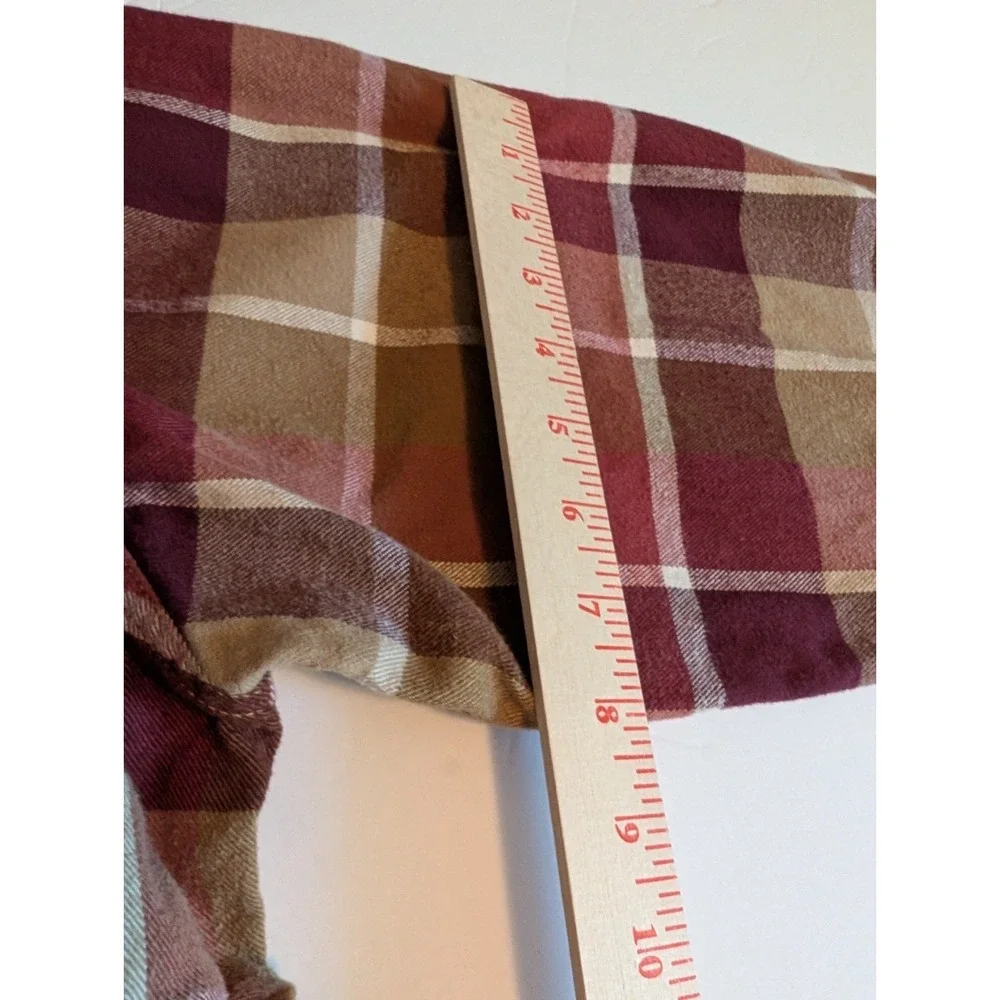 Eddie Bauer Men's XL Brown Multicolor  Plaid Long Sleeve Flannel Button Up Shirt